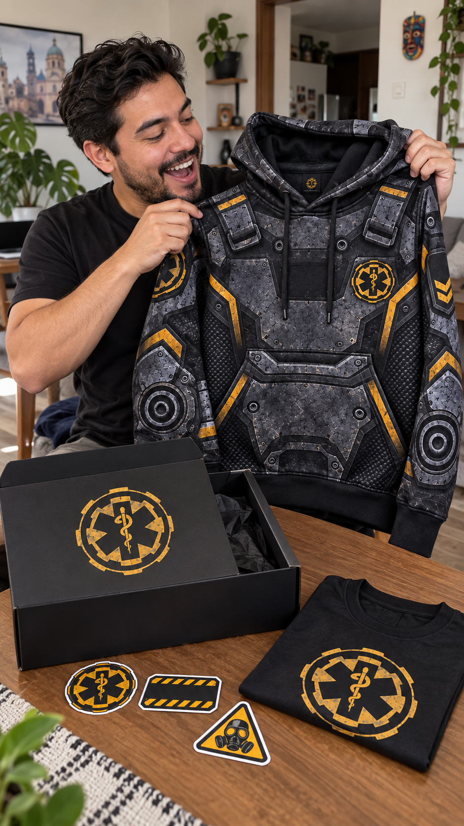 Kit Outbreak — Hoodie Unidad de Rescate + playera de regalo + caja + 3 stickers