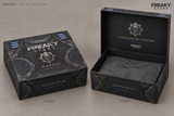 Concepto de caja Marcus de colección, cerrada y abierta