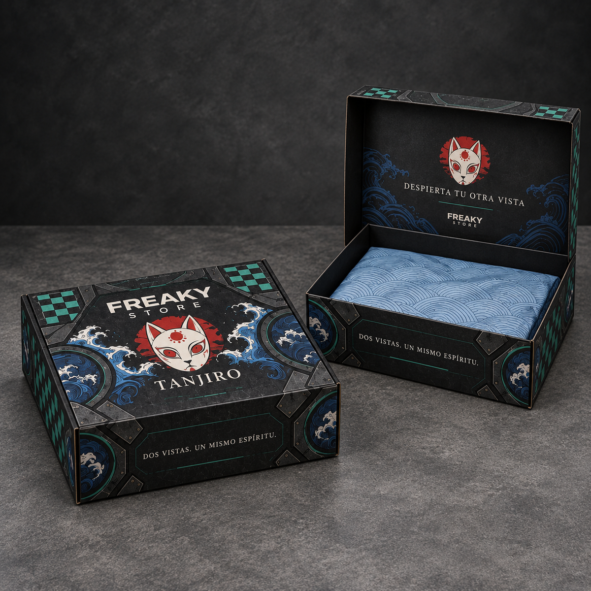 Caja Tanjiro de colección, abierta y cerrada